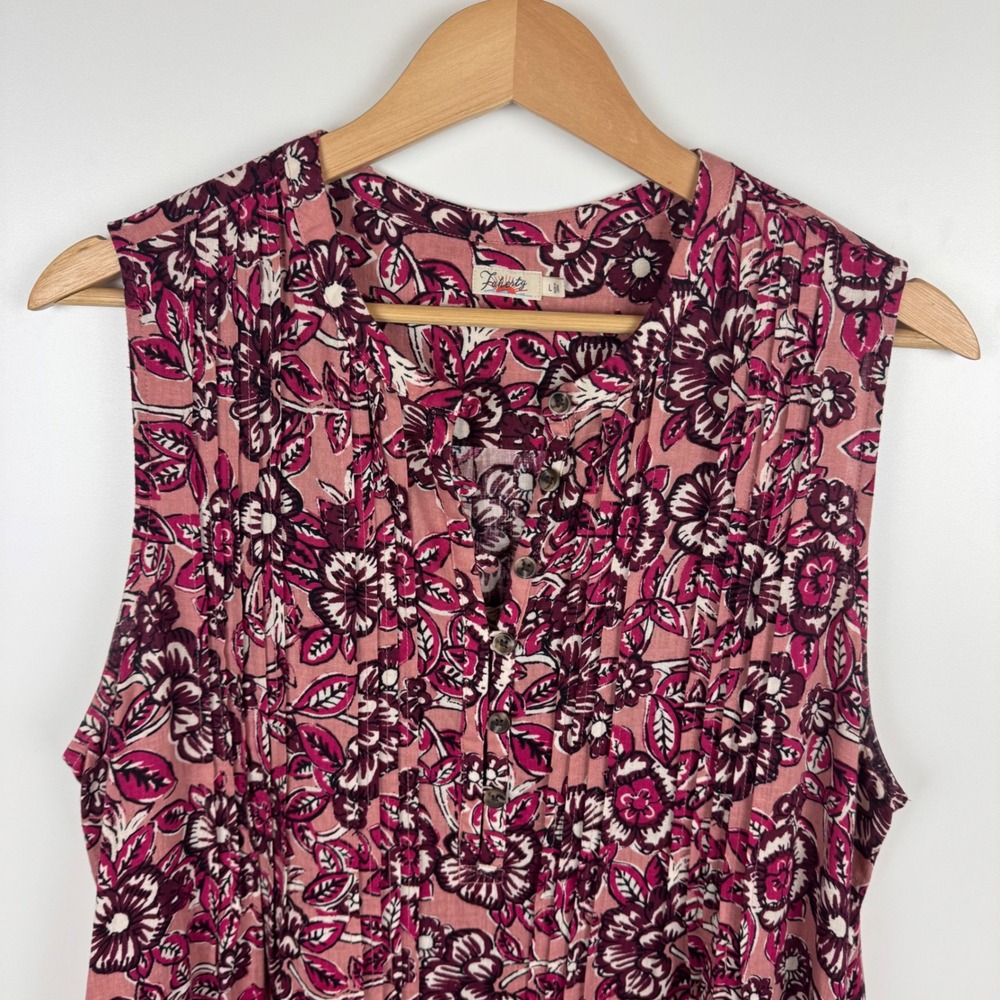 Faherty Pink Floral Midi Dress - Picture 3 of 15